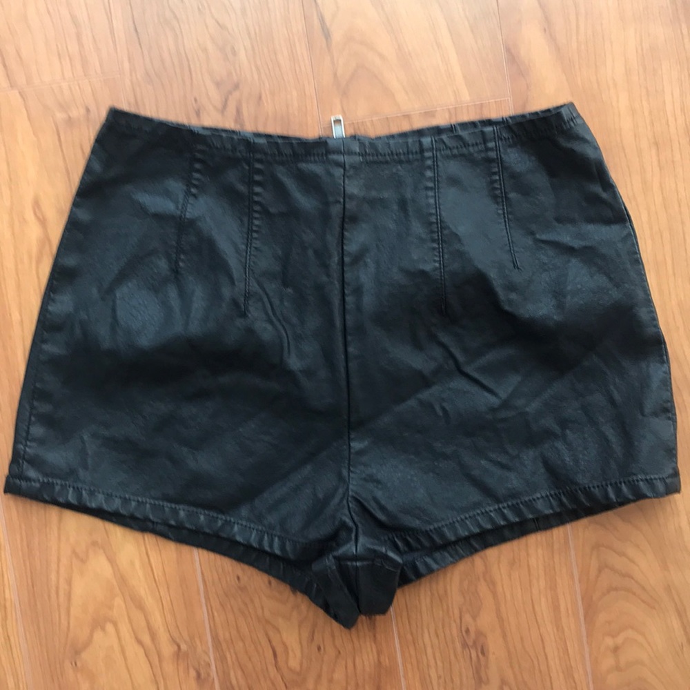 Pins and Needles Black leather shorts- size 29